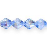 Gem-shaped faceted glass beads, 12mm