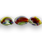Oval-shaped flat glass beads, 20x12mm