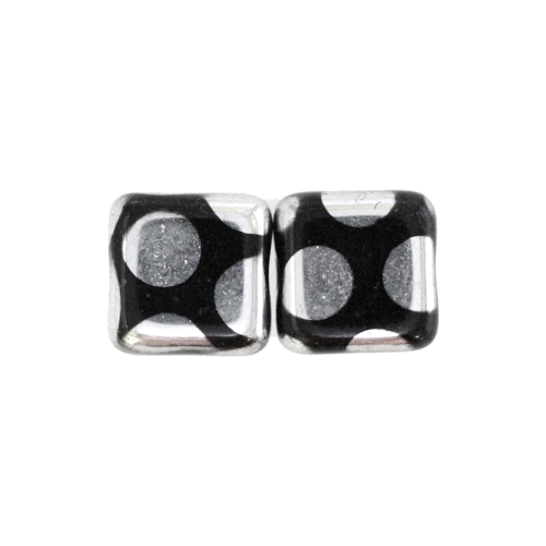 Ruudukujuline, lapik, kandiline 8x8x5mm klaashelmes, metallik mustriga
