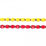 Rice-shaped faceted glass beads, 8x6mm