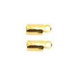 Otsakinnis, paelaotsik (nahkpaela kinnitused); 2tk, Fold-Over Jewellery Ribbon Cord End; 2pc, 3mm