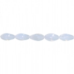 Oval-shaped faceted glass beads, 13x9mm