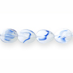 Oval-shaped flat glass beads, 19x15mm
