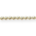 Round glass imitation pearl beads with textured surface, 6mm