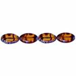 Oval-shaped flat glass beads, 20x14x4mm