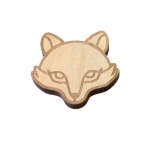 Laser cut wooden fox, 30 x 27 x 5 mm
