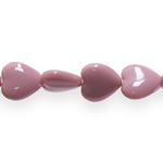 Heart-shaped glass beads, Jablonex (Czech), 11x5mm