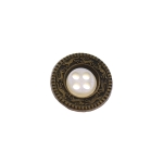 Metallservaga, ornamendiga, nelja auguga nööp, 15mm, 24L