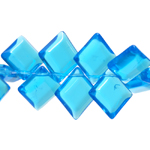 Flat diamond-shaped glass beads, 20x16mm