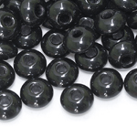 Round smooth glass beads with 3mm hole, 11x6.5mm