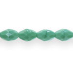 Oval-shaped faceted glass beads, 12x8mm