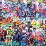 Graffiti teemaline, trikookangas kupongina 100 cm x 150 cm, Stenzo, 16502