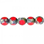 Round faceted glass beads, 10mm