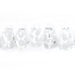 Teardrop-shaped millefiori glass beads with flower pattern, 15x10mm