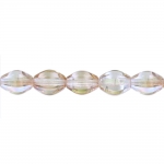 Oval-shaped faceted glass beads, Jablonex (Czech), 12x9mm