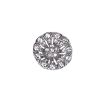 Väärikas, klaaskristalliga, metallist, kannaga pidulik nööp 20mm, 32L