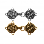 Norra haak, antiikse mustriga metallist, kahepoolne haak 60x25mm