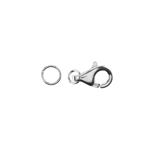 925 Hõbedast karabiinhaak rõngaga, 925 Silver Clasp, 8 x 5 x 4mm