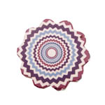 Puidust kettad maalitud mustriga, Wooden Flower Pendant with Zigzag Pattern, 50mm