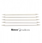 Nelikulmaiset kevyeet lyhyeet 15 cm metallisukkapuikot Nova Cubics KnitPro 