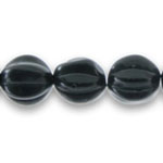 Must läbipaistmatu pikisooniline 10,5mm klaashelmes (Preciosa)