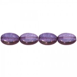 Oval-shaped flat glass beads, 12x9x4mm