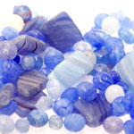 Pärlisegu Sinistes toonides eri suurusega pärlitest 5-20mm, 100/50g pakk, LL32