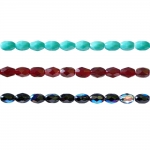 Rice-shaped faceted glass beads, Jablonex (Czech), 6x4mm
