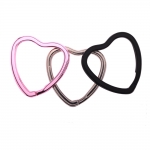 Shiny heart-shaped colour split rings, key rings, 30mm