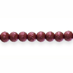 Round imitation pearl glass beads with textured surface, 8mm