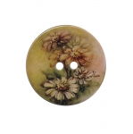 Trükitud kirju lillemustriga, kahe auguga nööp ø40 mm, suurus: 60L