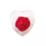 Südamekujuline, roosikujulise keskosaga kannaga plastiknööp ø15 mm, suurus: 24L