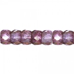 Cylinder-shaped faceted glass beads with 4mm hole, 9x6mm
