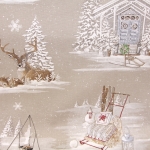 Tugevam dekoratiivkangaskangas prinditud jõuluteemalise mustriga Art.2080601