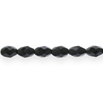 Oval-shaped faceted glass beads, 11x8mm