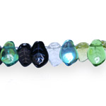 Leaf-shaped glass beads, 6x2.8mm