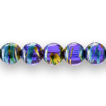 Round glass beads with painted surface, 10mm
