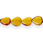 Heart-shaped glass beads, 12x10.5mm