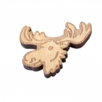 Laser cut wooden moose, 32 x 22 x 4 mm