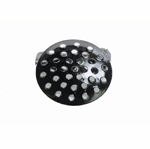 Perforated Round Pin-On Brooch Base, 18mm