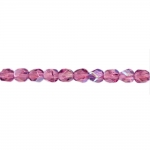 Round faceted glass beads, 6mm