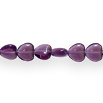 Heart-shaped glass beads, 7x4mm