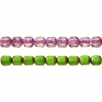 Cylinder-shaped faceted glass beads, 6mm