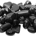 Mix of black glass beads with various shapes, 5-20mm, 50/100g pack