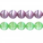 Round `cat`s eye` glass beads, 8mm
