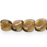 Oval-shaped flat glass beads, Jablonex (Czech), 15x13mm