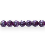 Round glass beads with colorful decorated surface, 8mm