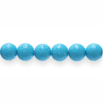 Round glass beads with textured surface, 10mm