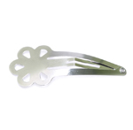 Metal Snap Hair Clip with Flower Design, 45 x 18 mm