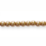 Round imitation pearl glass beads with textured surface, 6mm